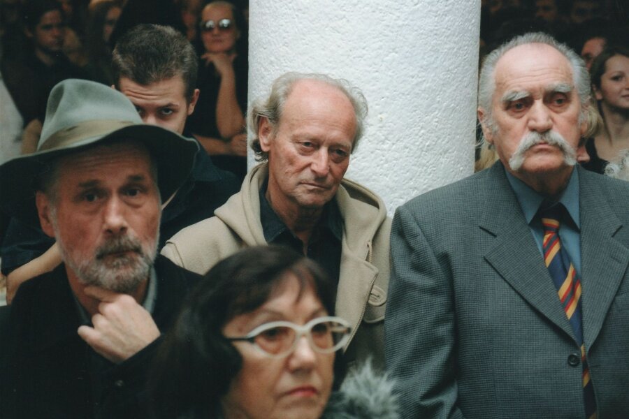 zleva Václav Stratil, ?, Vladimír Preclík